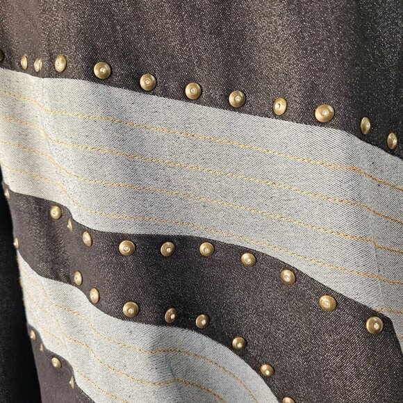 Devine Sport NY Asymmetric Denim Tunic Top Sz 22W Flare Hem Long Slv Boat Neck - Picture 7 of 15